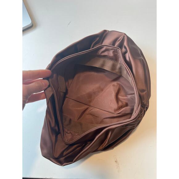 Vintage 1950s-60s Satin Turban Style Hat Brown JL - Picture 5 of 6